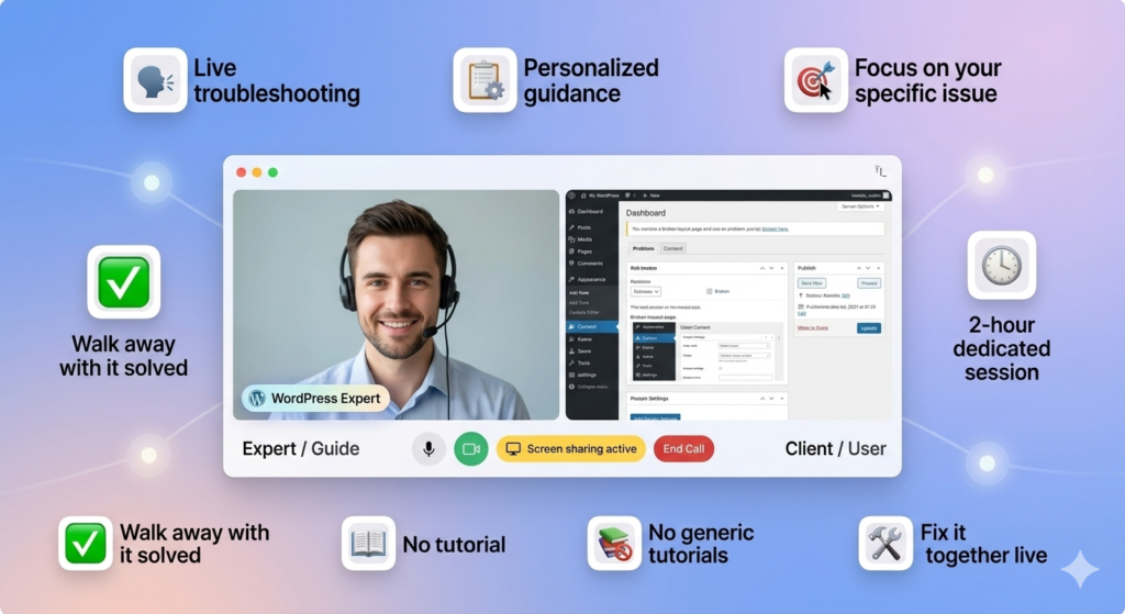 2-Hour WordPress Coaching Call – Personalized Video Training