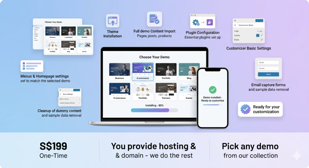 Demo Import & Setup Service – We Configure Your Chosen Demo Site