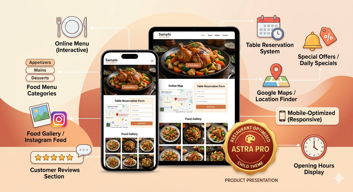 Restaurant Website Kit – Complete WordPress Solution for Restaurants & Cafés
